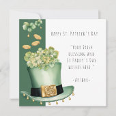 Carte Top Hat irlandais et pièces d'or (Devant)