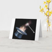 Carte Tophat magique et baguette magique (Fleur jaune)