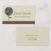 Carte topiaire élégante de maman de fleur (Devant / Derrière)