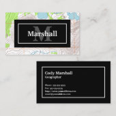 Carte topographique avec votre nom et votre monogr (Devant / Derrière)