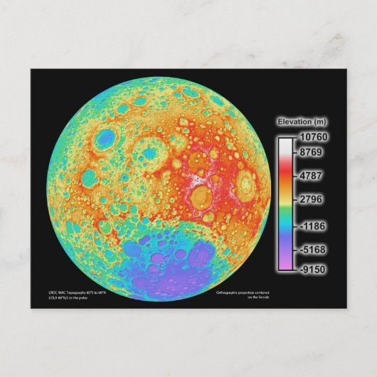 Carte topographique de la surface lunaire de la lu (Devant)