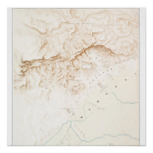 Carte topographique des ruines de Thebes Poster