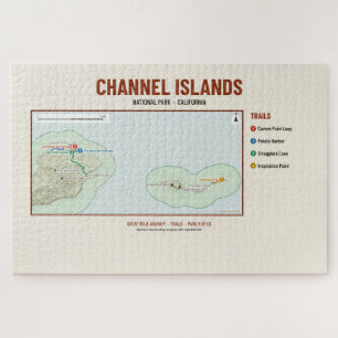 Carte topographique en puzzle du Channel Islands N