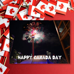 Carte Toronto Tour CN Feux d'artifice Joyeux fête du Can