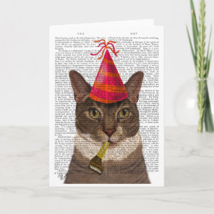 Carte Tortoiseshell Chat avec Casquette du Parti