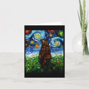 Carte Tortoiseshell Tortie Stress Night Kitty Cat Art By