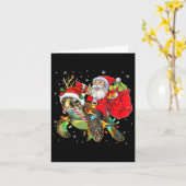 Carte Tortue amusante Noël Père Noël équitation Tortue d (Fleur jaune)
