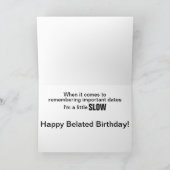 Carte Tortue - Anniversaire tardif (Intérieur)