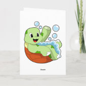 Carte Tortue au bain avec mousse (Dos)