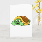 Carte Tortue avec coquille en couverture (Fleur jaune)