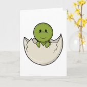 Carte Tortue bébé avec coquille d'œuf (Fleur jaune)