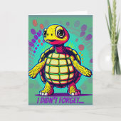 Carte Tortue colorée Anniversaire (Devant)