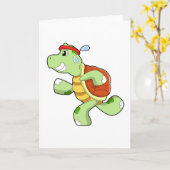Carte Tortue comme coureur (Fleur jaune)