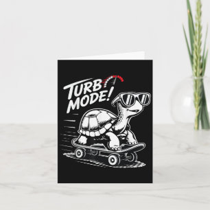 Carte Tortue Cool Sur Skateboard Drôle Turbo Vintage Cad