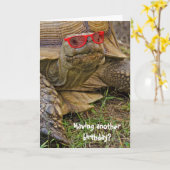 Carte Tortue d'anniversaire en lunettes de soleil (Fleur jaune)