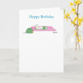 CARTE TORTUE DE BAIN DE SOLEIL (Fleur jaune)