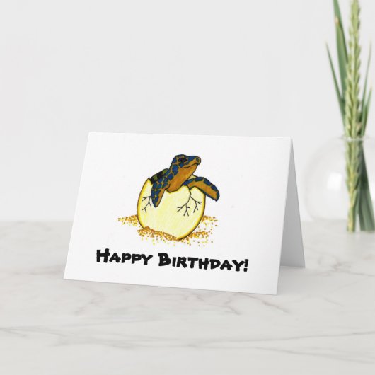 Carte tortue de l'éclosion, Joyeux anniversaire ! (Devant)