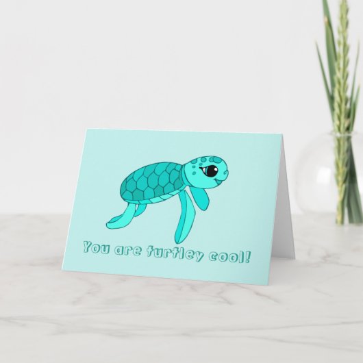 Carte Tortue de mer cool de Turtley (Devant)