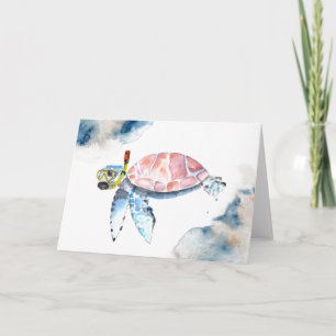 Carte Tortue de mer de Scuba amusant