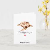 Carte Tortue de mer de Tortue Anniversaire (Fleur jaune)