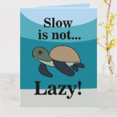 Carte Tortue de mer drôle (Fleur jaune)