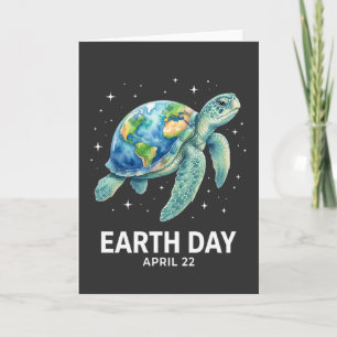 Carte Tortue de mer Jour de la Terre 22 avril amour de l