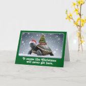 Carte Tortue de Noël (Fleur jaune)