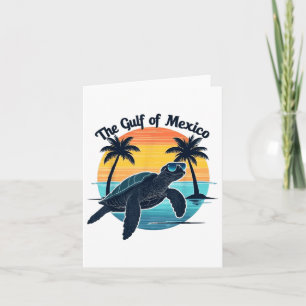 Carte Tortue du golfe du Mexique Tortue Vintage Graphiqu