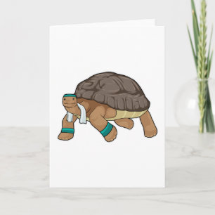 Carte Tortue en coureur avec serviette