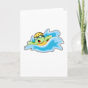 Carte Tortue en train de nager dans l'eau