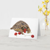 Carte Tortue et fraises de Hermann (Fleur jaune)
