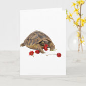Carte Tortue et fraises de Hermann (Fleur jaune)