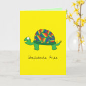 Carte Tortue gay pride LGBTQ Tortue (Fleur jaune)