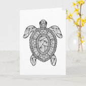 Carte Tortue inspirée (Fleur jaune)