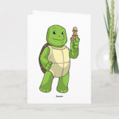 Carte Tortue jouant aux échecs avec le pion (Dos)