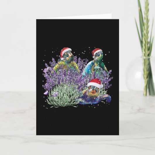 Carte Tortue Lavande Noël Chemise Noël Noël (Devant)