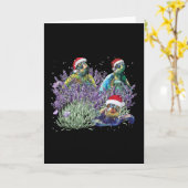 Carte Tortue Lavande Noël Chemise Noël Noël (Fleur jaune)