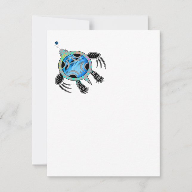 Carte Tortue marine peinte (Devant)