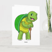 Carte Tortue retraitée avec canne (Dos)