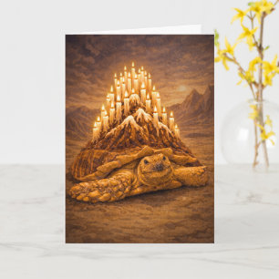 Carte Tortue royale du désert gâteau d'anniversaire mont