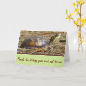 Carte Tortue - Sortie du cou (Fleur jaune)