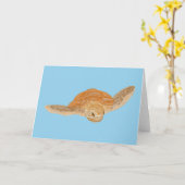Carte Tortue sous l'eau - transparente. (Fleur jaune)
