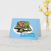 Carte Tortue verte Lil Anniversaire (Fleur jaune)