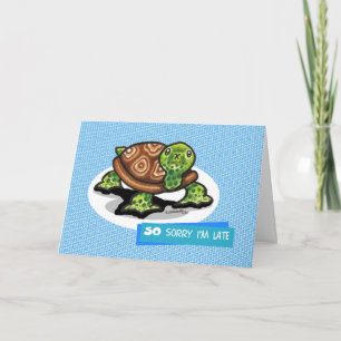 Carte Tortue verte Lil Anniversaire