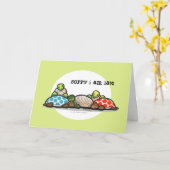 Carte Tortues de l'île de temps Anniversaire tardif (Fleur jaune)