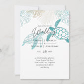 Carte Tortues de mer Mariage Art moderne (Devant)