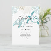 Carte Tortues de mer Mariage Art moderne (Debout devant)