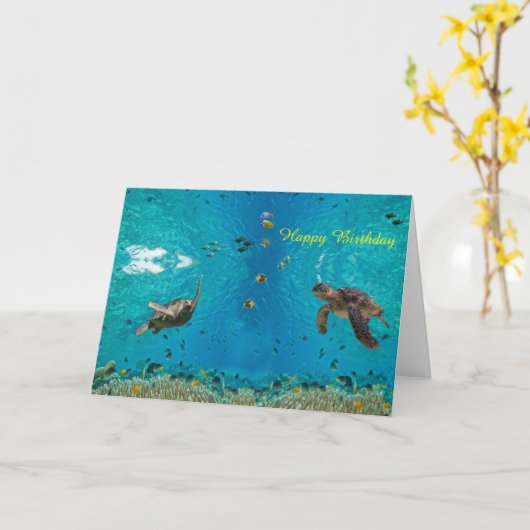 Carte Tortues marines (Fleur jaune)