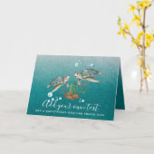 Carte TORTUES MARITIMES Personnalisées (Fleur jaune)