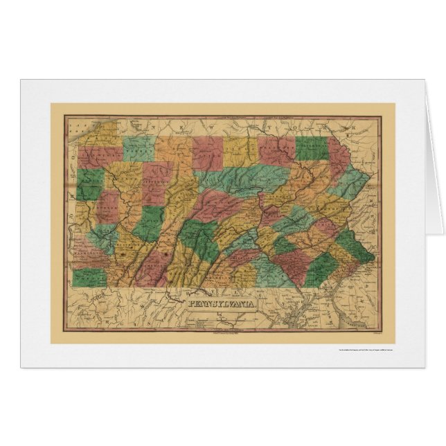 Carte tôt 1829 de chemin de fer de la Pennsylvanie (Devant horizontal)